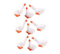 Luxshiny 9pezzi Miniature Goose Figurines Set Resin Cute Desktop Ornaments for Kids Dollhouse and Home Decor for Garden and Photo Props