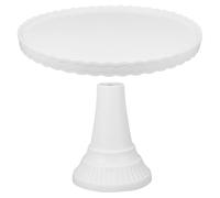 Luxshiny Alzata per Dolci Bianca in Pp per Torta, Piatto Elegante Supporto per Dolci per Battesimo e Matrimonio, Espositore Raffinato per Dessert