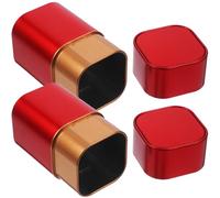 Luxshiny Barattolo di Metallo per tè Coperchio Sigillato, Contenitore in Latta Rosso 2 Pezzi per Foglie di tè Sfuse, Chicchi di caffè e Alimenti Secchi, per Viaggi e Conservazione