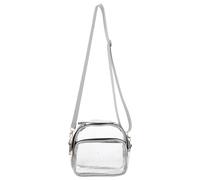 Luxshiny Borsa Trasparente a Tracolla da Donna in PVC Argento | Uso Versatile per Festival e Uscite Casuali, Capienza Moderata, Resistente AI Danni, Stile Fashion