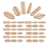 Luxshiny Bottoni in Legno Artigianali 50 Pezzi Targhette Handmade per Progetti di Cucito e Accessori Bambole, Colori Vintage Misti per Abbigliamento e Scrapbooking Stile Casuale