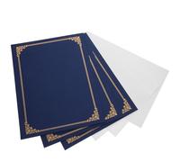 Luxshiny Cartelle Portadocumenti Design Classico per Certificati Set da 3 in Navy Resistenti per Diplomi e Attestati con Eleganza