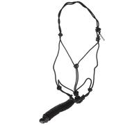 Luxshiny Cavezza in Corda per Cavalli Resistente e Leggera, Collare Portatile in Poliestere Nero, Testiera per Briglia da Equitazione Adatta per Eventi Sport Equestri All’aperto