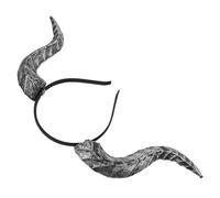 Luxshiny Cerchietto Corna di Demone Argento per Halloween Donna e Uomo, Accessorio Oscuro in Pu+plastica Design Realistico e Uso Versatile per Feste a Tema