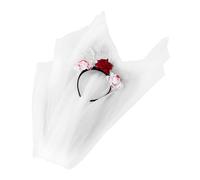Luxshiny Cerchietto Halloween in Rete Bianco, Accessorio Adattabile per Donne, per Feste a Tema e Costumi da Sposa Fantasma