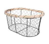 Luxshiny Cestino in Ferro da 30 Cm per Uova e Snack, Contenitore Ventilato per Frutta e Verdura, Portaoggetti da Cucina Multifunzione per Conservazione e Trasporto Quotidiano