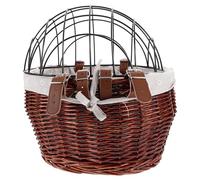 Luxshiny Cestino in Vimini per Bici per Cani e Animali Domestici, Multifunzionale e Sicuro, con Coperture in Rete Metallica e Montaggio Robusto per Shopping e Spostamenti