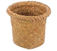 Luxshiny Cestino Intrecciato in Vimini l 21x18 Cm per Rifiuti e Biancheria, Cestino la Casa e Bagno, Robusto e Stabile, per Cucina, Soggiorno e Ufficio
