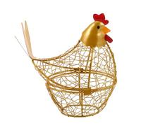 Luxshiny Cestino Porta Uova da Cucina in Ferro con Design Elegante a Forma di Gallina, Ventilazione Eccellente e Soluzione Salvaspazio per Piano di Lavoro e Zona Pranzo
