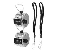 Luxshiny Contatore Manuale in Metallo Clicker a 4 Cifre, Set da 2 Pezzi Cordino, Contapersone Portatile Ergonomico per Eventi Sportivi e Monitoraggio Presenze