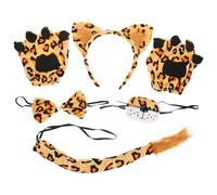 Luxshiny Costume Da Leopardo Set Orecchie Di Gatto Guanti Da Tigre Coda E Naso Prop Animale Accessori Cosplay Per Adulti Di Halloween Dress Up Party