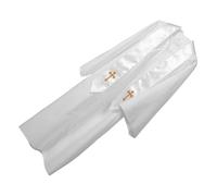 Luxshiny Costume da Prete Uomo in Poliestere Bianco Stole e Fascia, Resistente allo Sbiadimento, Taglia, per Feste e Cosplay Religiosi