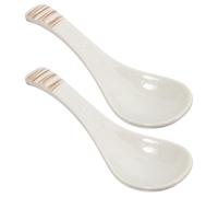 Luxshiny Cucchiaio Da Zuppa Asiatico Da 2 Pezzi: Cucchiai Ovali Profondi In Ceramica Per Riso Ramen Pho Zuppa Di Miso Spaghetti E Tagliatelle Beige