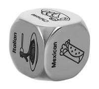 Luxshiny Dadi Decisionali Sul Cibo Cibo Gioco Di Decisione Alimentare Dadi Decisionali Sul Sonno Decisore Di Coppia Decisore Portatile Argento Acciaio Inossidabile