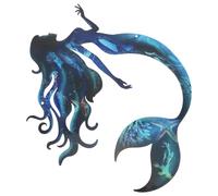 Luxshiny Decorazione Parete in Metallo a Forma di Sirena per Giardino e Bagno, Uso Interno ed Esterno, Decorazione Piscina Tema Mare, 1 Pezzo