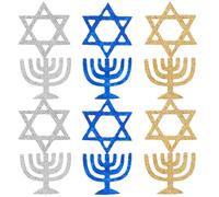 Luxshiny Decorazioni la Festa di Hanukkah 100 Pezzi Coriandoli Luccicanti a Forma di Sei Punte Stella, Decorazione da Tavola Glitterata per Eventi e Cerimonie, Ornamento per Feste
