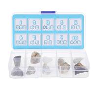 Luxshiny Didattico Rocce e Minerali per Scuola Elementare Kit Identificazione Campioni Naturali Decorazione da Scrivania e Supporto Geografia per Ragazzi e Ragazze