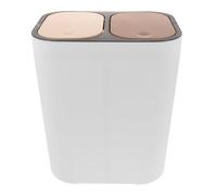 Luxshiny Doppio Bidone della Spazzatura Coperchio Scorrevole in Plastica per Raccolta Differenziata di Rifiuti Umidi e Secchi, Contenitore Compatto per Cucina e Bagno