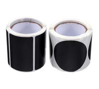 Luxshiny Etichette Adesive Lavagna Nera Rotonde e Rettangolari, Set da 240 Pezzi (2 Pezzi da 120), Adesivi Scrivibili in Pvc Autoadesivi per Organizzazione e Classificazione, per Casa