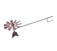 Luxshiny Girandola Decorativa da Giardino in Ferro Battuto Base da Inserire nel Terreno, Mulino a Vento Resistente e Rotante per Decorazione Esterni Cortile