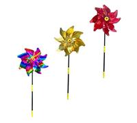 Luxshiny Girandola Mulino a Vento Riflettente per Uccelli 3 Pezzi, Strumento di Esilio per Balcone e Giardino, Decorazione Colorata in Pet Resistente per Protezione Alberi da Frutto e Cortili