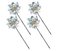Luxshiny Girandole per Giardino Mulino a Vento Rotante 4 Pezzi per Cortile e Giardino Esterno Decorazione Riflettente per Spaventare Uccelli Materiale Plastico Resistente e Design Stabile