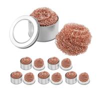 Luxshiny Kit Pulizia Punte Saldatore 12 Pezzi in Rame Stagnato con Spugna Efficiente e Stabilità Termica per Lavori di Saldatura e Riparazione Desktop