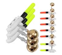 Luxshiny Lampada da Pesca LED Allarme a Campanello Set da 10 Pezzi 5 Rosso + 5 Verde Luce di Segnalazione Compatta Clip per Canna da Pesca e Attività All'aperto