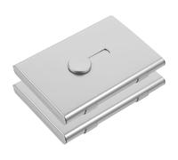 Luxshiny Lega di Alluminio Porta Biglietti da Visita Scorrimento, 2 Pezzi | Design Mini Valigetta Chiusura a Scatto, Bordi Lisci e Struttura Ispessita, per Incontri e Ufficio