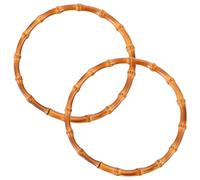 Luxshiny Manici in bambù Tondi 2 Pezzi per Borse Fai da Te Anelli di Ricambio Naturali 15 CM per Borse Fatte a Mano