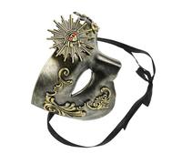 Luxshiny Maschera Veneziana da metà per Uomo e Nera Design Opera Fantasy per Compleanni Halloween Feste Tema Mascherata