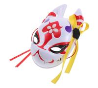 Luxshiny Maschera Volpe Giapponese in Plastico per Donna e Uomo, Design Tradizionale Giapponese, per Feste Mascherate e Cosplay Halloween, Nasconde L'identità Stile Elegante
