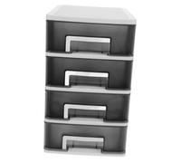 Luxshiny Mobiletto Portaoggetti a Cassetti Organizer Da Scrivania in Plastica Trasparente Bianco/nero 4 Ripiani Per Ufficio e Studio Design Leggero e Portatile
