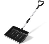 Luxshiny Pala da Neve con Manico Regolabile d Ergonomico, Capacità Ampia in Alluminio e Pp Resistente, per Rimuovere Neve e Ghiaccio da Strada e Giardino