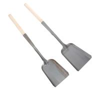 Luxshiny Pala per Cenere a Manico in Metallo Nero, Set da 2 Pale Multifunzionali Leggere e Resistenti per Caminetto, Giardino e Pulizia Domestica, Strumento Pratico per Adulti