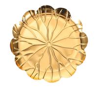 Luxshiny Piatto da Portata per Caramelle Portafrutta Centrale in Metallo Contenitore per Ciotole da Cucina Vassoio Dorato Cestino per Frutta e Verdure