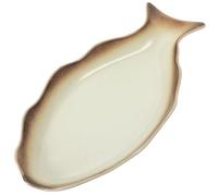 Luxshiny Piatto di Pesce in Ceramica Stile Giapponese Grande, Piastra di Stoccaggio per Dessert e Pasta, Piatto da Portata Elegante per Ristoranti, Feste e Uso Domestico, Superficie Liscia