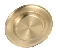 Luxshiny Piatto in Acciaio Inossidabile Rotondo Oro, Vassoio da Portata Pratico e Facile da Conservare, per Cena e Dessert, Design Portatile