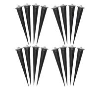Luxshiny Picchetti da Giardino per Luci Solari 16 Pezzi, Picchetto di Terra in Plastica per Lampade Solari Esterne, Forniture per Giardino per Installazione Luci da Esterno