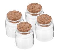 Luxshiny Piccole bottiglie di vetro con tappo di sughero, 4 pezzi, 50 ml/1,7 oz, per e messaggi, per bomboniere matrimonio e regali creativi