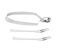Luxshiny Pinze Due Forchette Compatte e Impilabili in Acciaio Inossidabile 3pezzi Accessori Cucina Essenziali per Escargot per Ristorante e Uso Domestico