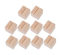 Luxshiny Porta Biglietti da Visita in Legno 10 Pezzi, Base Porta-Immagini da Tavolo 3x3x3 Cm, Accessorio per Ufficio e Segnaposto Matrimonio per Riunioni ed Eventi