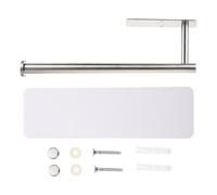 Luxshiny Porta Carta Igienica A Parete - Mensola Da Bagno In Acciaio Inox Senza Foratura Con Adesivo Portasciugamani E Portarotolo Da Cucina Multiuso (Argento 33 5 Cm)