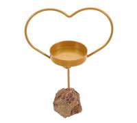 Luxshiny Portacandele Cristallo Naturale per Elegante Candelabro Forma di Cuore per Decorazione da Tavolo per Matrimoni e Cene Romantiche Centro Tavola per Soggiorno e Feste