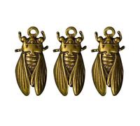 Luxshiny Portachiavi Vintage in Ottone Pendenti a Forma di Cicala, 3 Pezzi Decorativi Facili da Appendere, come Regalo o Decorazione Unica