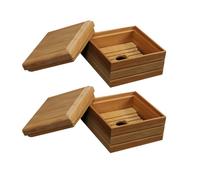 Luxshiny Portasapone per in Bambù Design Creativo 2 Bordi Lisci e Facile da Pulire Contenitore Portatile Pratico e Resistente per Bagno e Viaggio