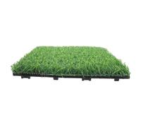 Luxshiny Prato Artificiale Modulare in Plastica Verde, Piastrelle Interlocking per Patio, Giardino e Balcone, Aspetto Realistico, Bassa Manutenzione, per Decorazione Esterna