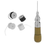 Luxshiny Punteruolo da Cucito per Pelle, Set di Cucitura a Mano per Riparazione Pelle e Scarpe, 1 Marrone, 2 Rocchetti Neri e 2, con Filo Cerato e Aghi, per Lavori Artigianali