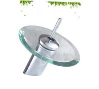 Luxshiny Rubinetto Lavabo in Vetro con Miscelatore Caldo e Freddo Design Salvaspazio e Moderno Bocca in Acciaio Inossidabile Controllo Leva Singola Finitura Cromata Lucida