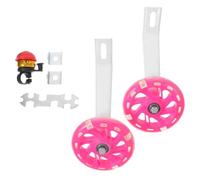 Luxshiny Ruote di Allenamento con Stabilizzatore di Equilibrio e Luci Lampeggianti, Accessori in Pu e Acciaio al Carbonio per Biciclette Rosa